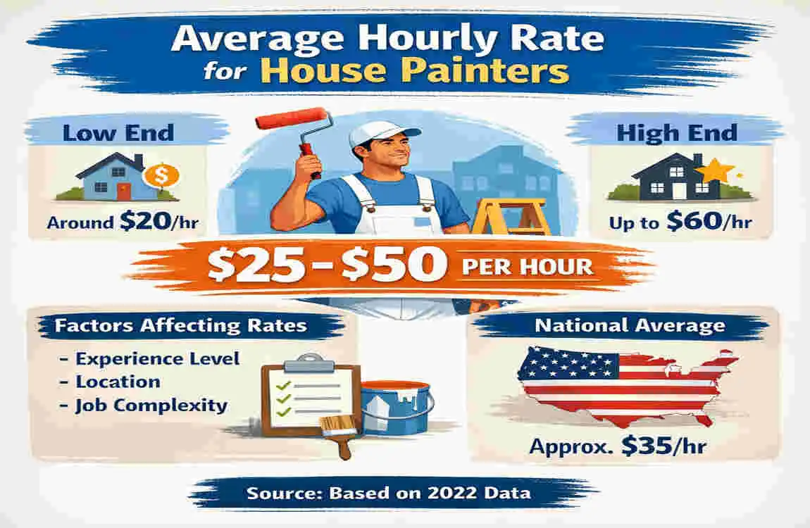 how much does a house painter make an hour