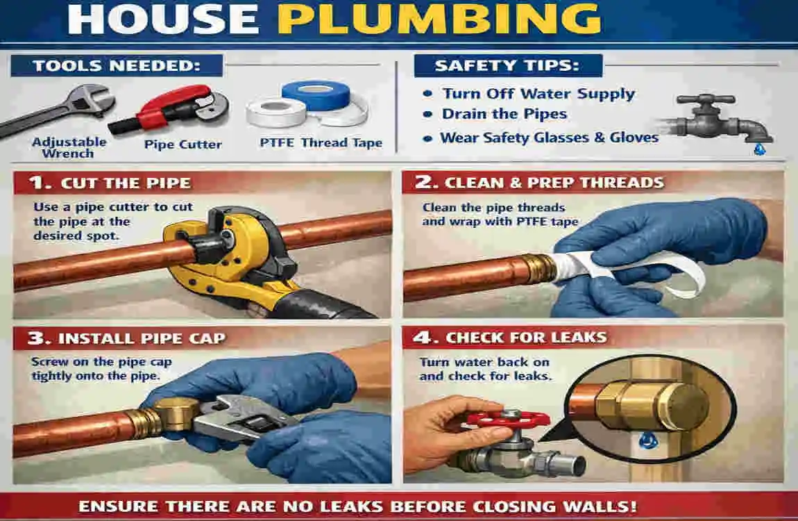 how to cap off house plumbing