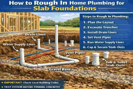 how to rough in home plumbing for slab