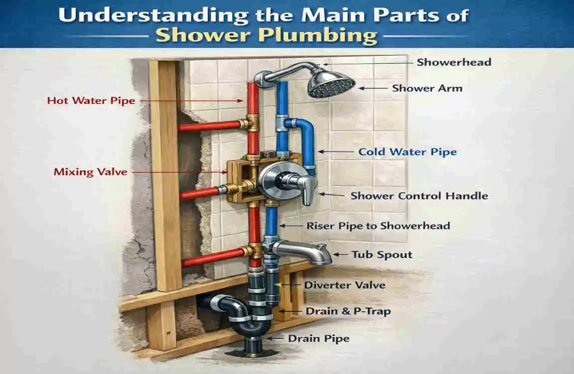 how to install house plumbing for shower