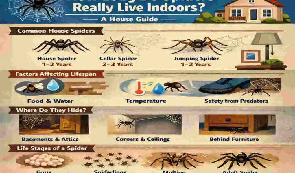 how long do spiders live in your house