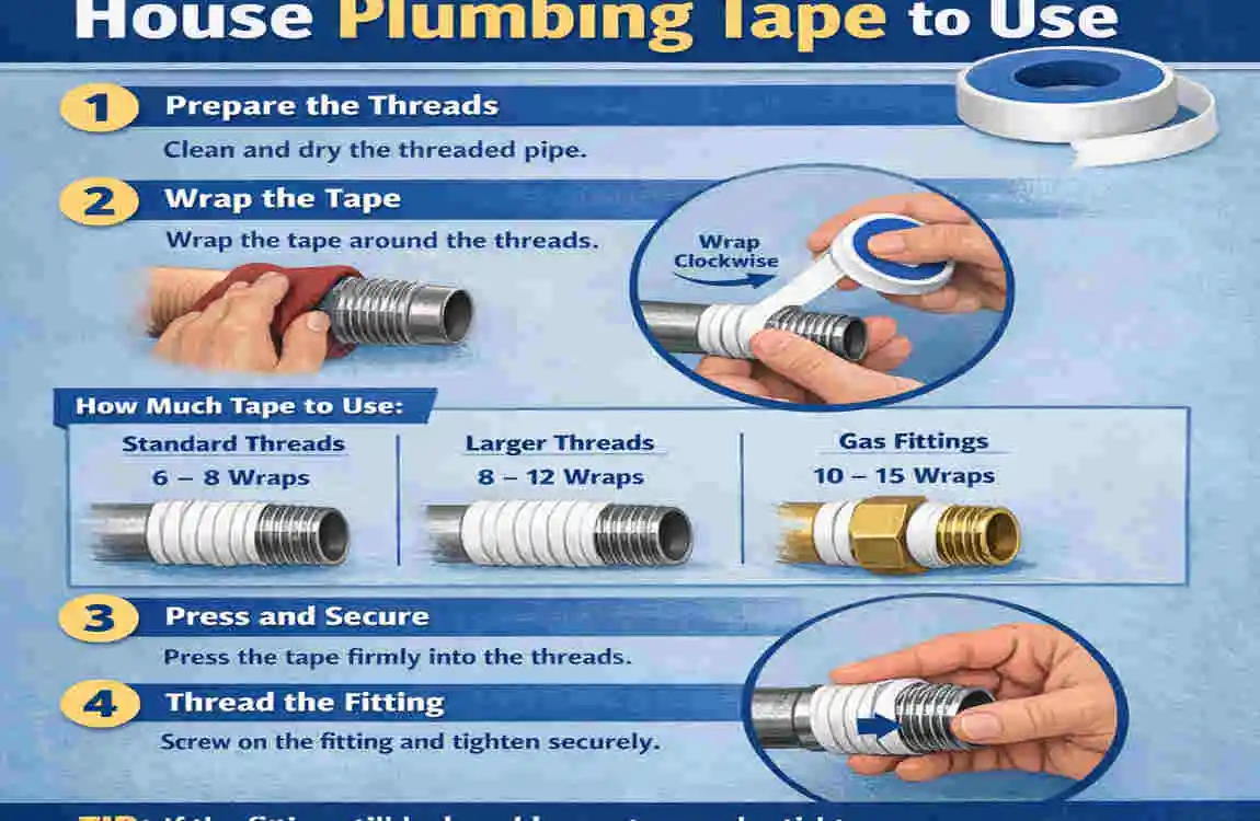 how much house plumbing tape to use