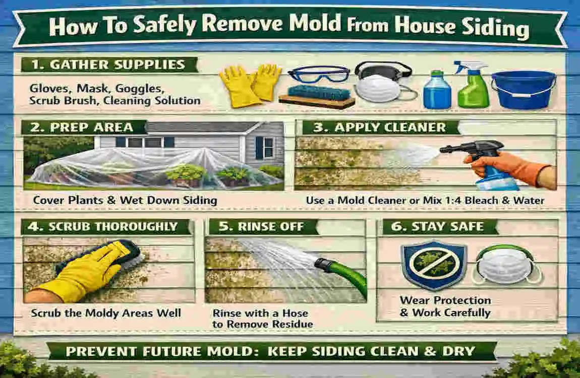 how to remove mold from house siding