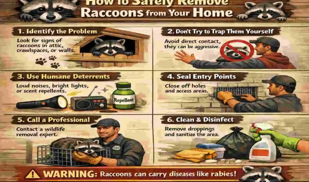 how to get raccoon out of house