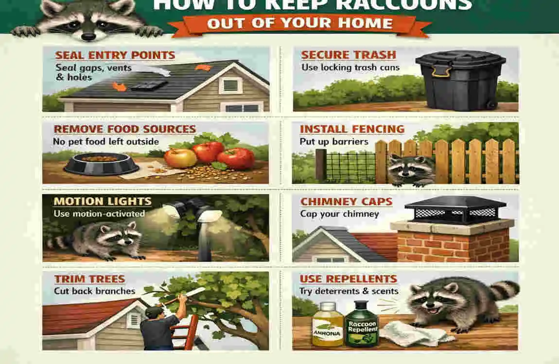 how to get raccoon out of house