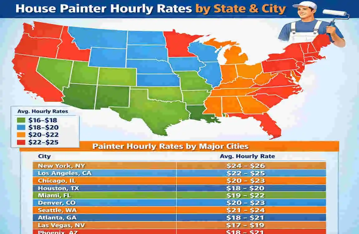 how much does a house painter make an hour