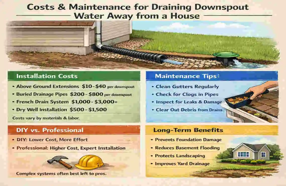 how to drain downspout water away from house