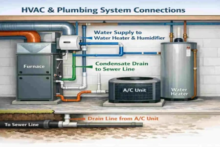 is hvac connected to house plumbing