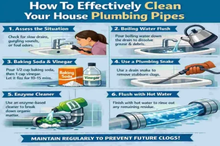 how to clean out house plumbing pipes