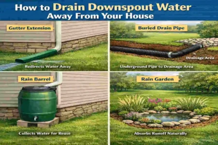 how to drain downspout water away from house