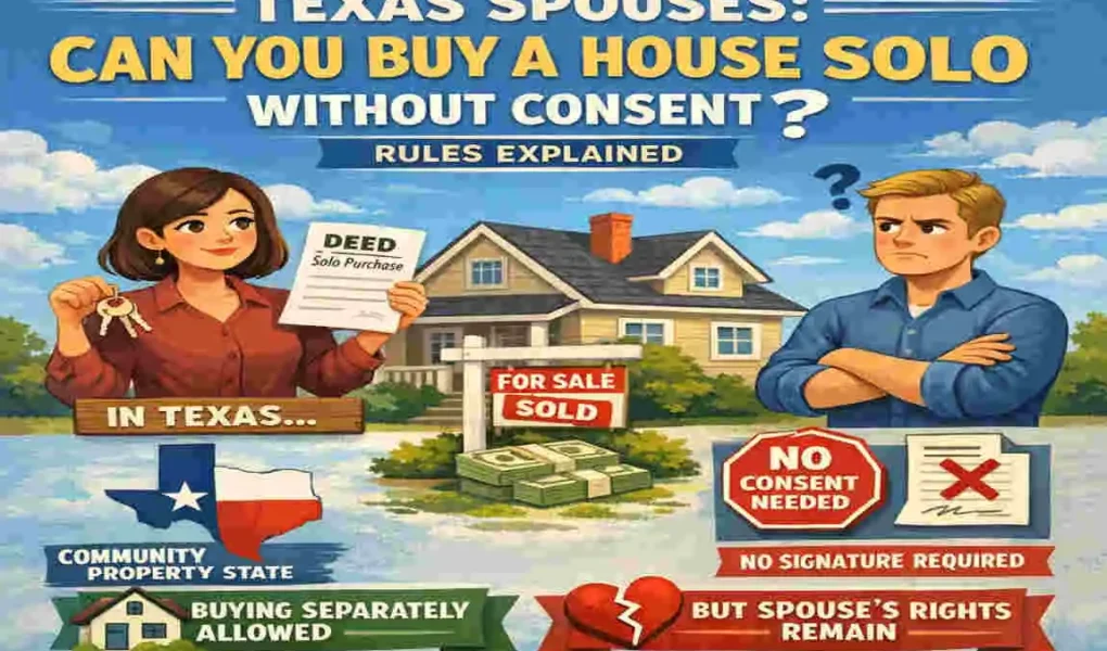 can a spouse buy a house without the other in texas