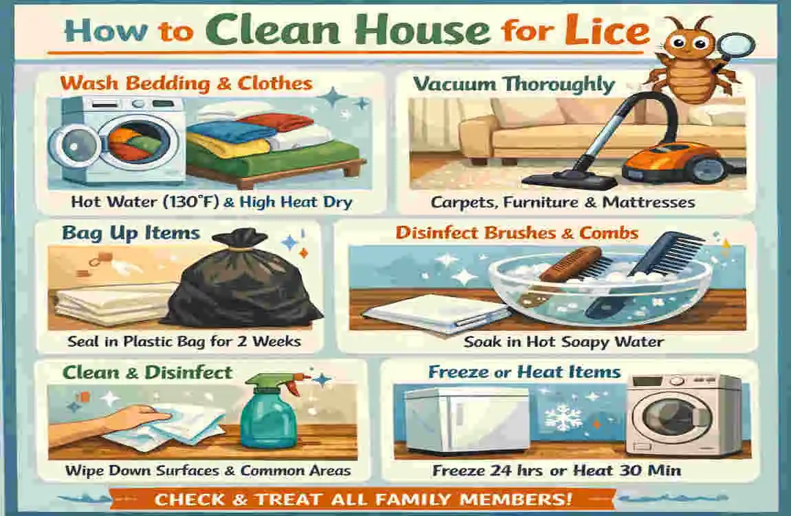 how to clean house for lice