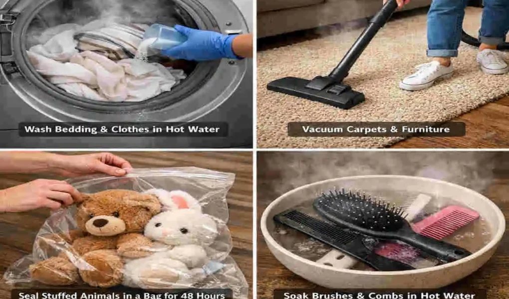 how to clean house for lice