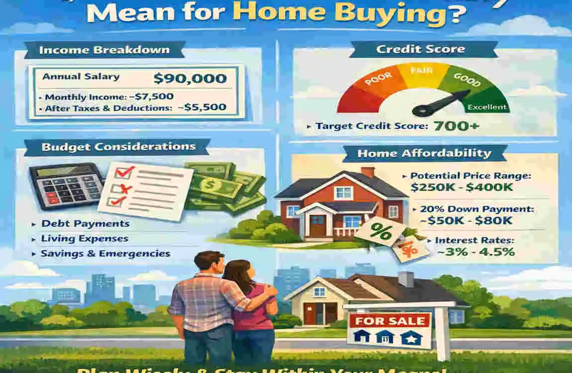 how much house can i afford 90k