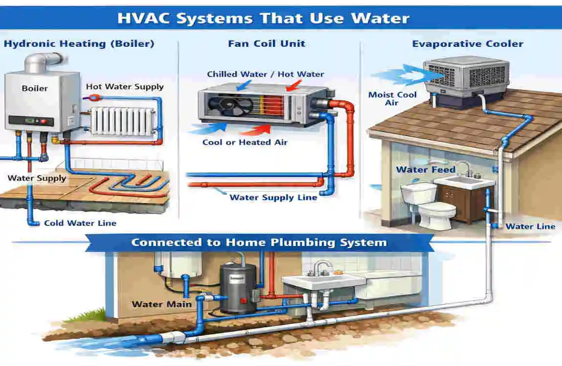 is hvac connected to house plumbing