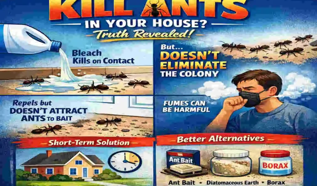 does bleach kill ants in house
