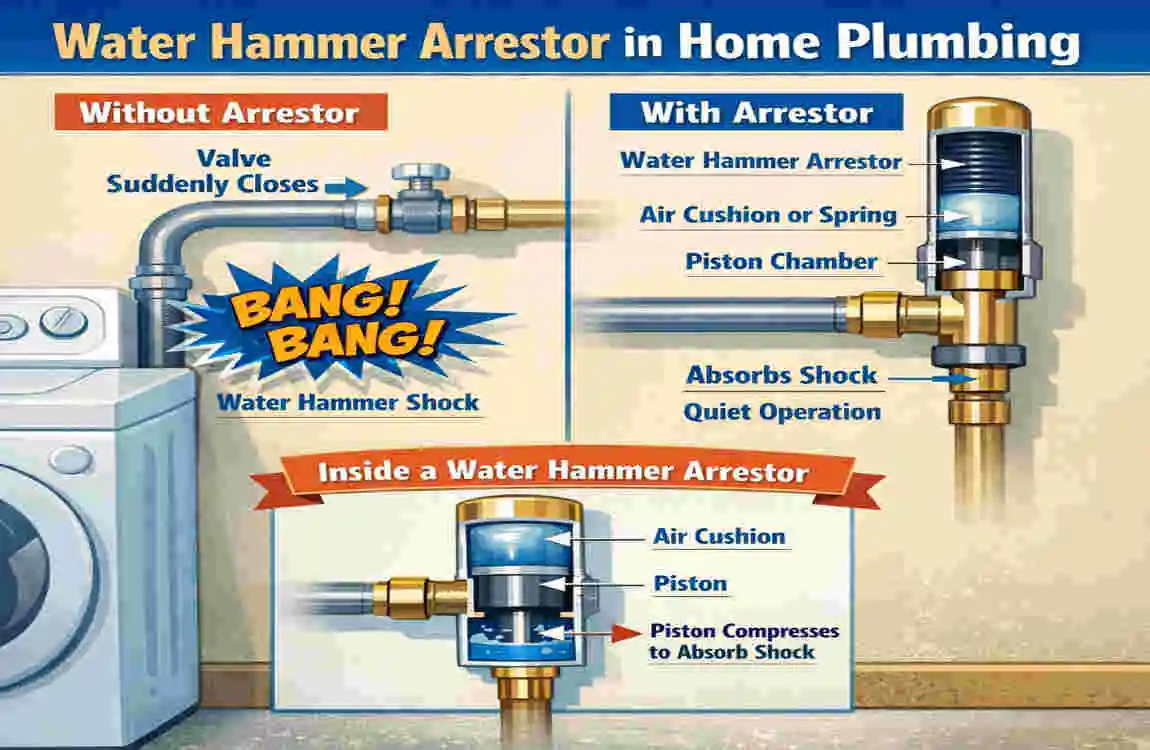 what is a water hammer arrestor in home plumbing