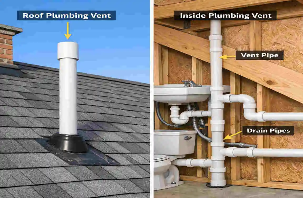where should a house plumbing vent be located