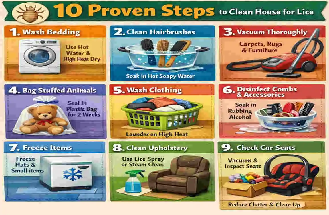 how to clean house for lice