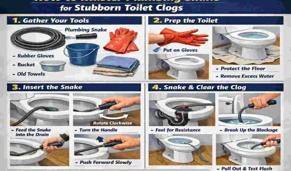 how to use a house plumbing snake toilet