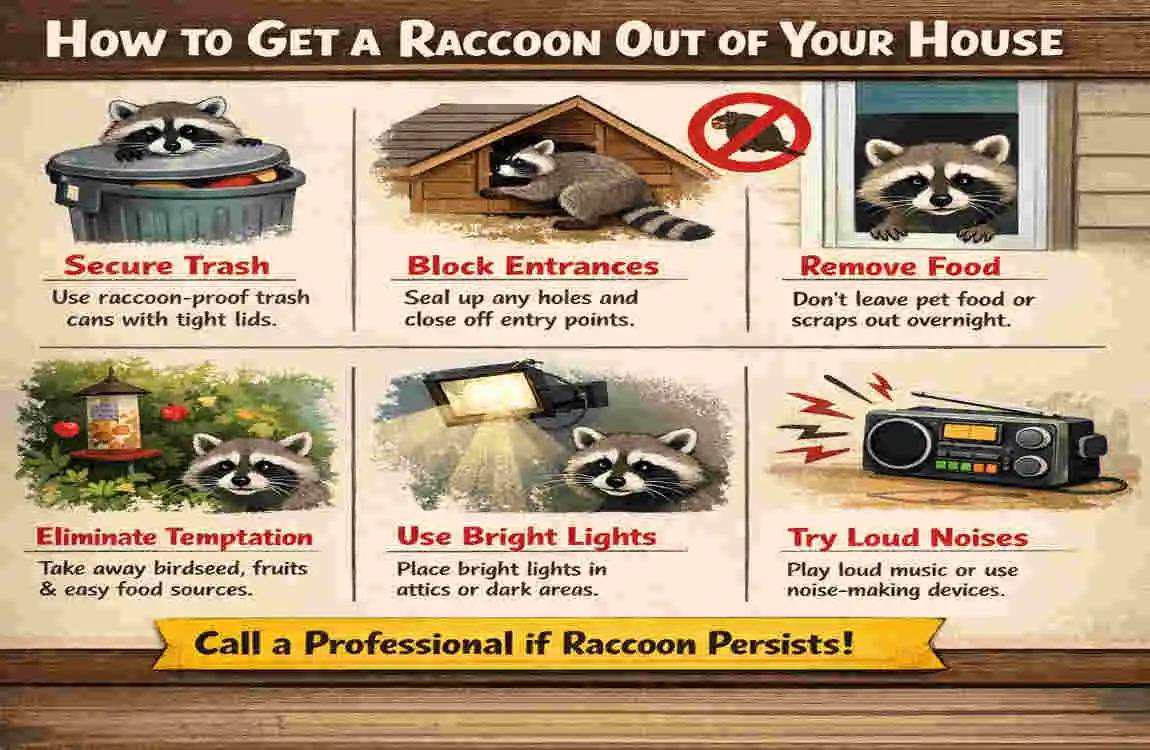 how to get raccoon out of house