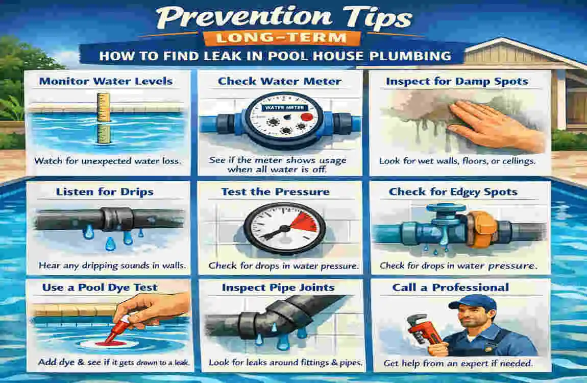 how to find leak in pool house plumbing