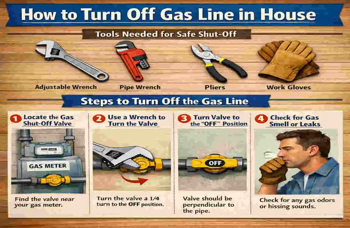 how to turn off gas line in house