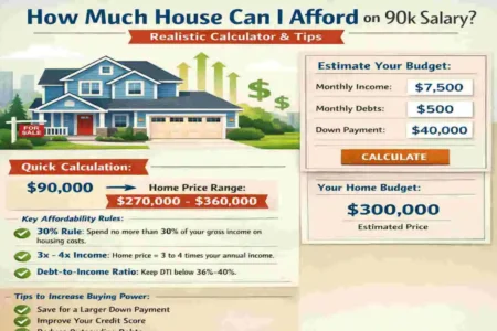 how much house can i afford 90k