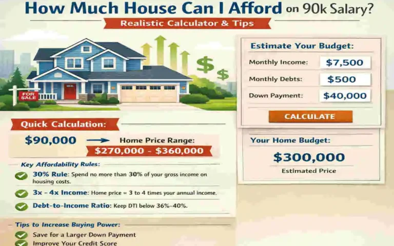 how much house can i afford 90k
