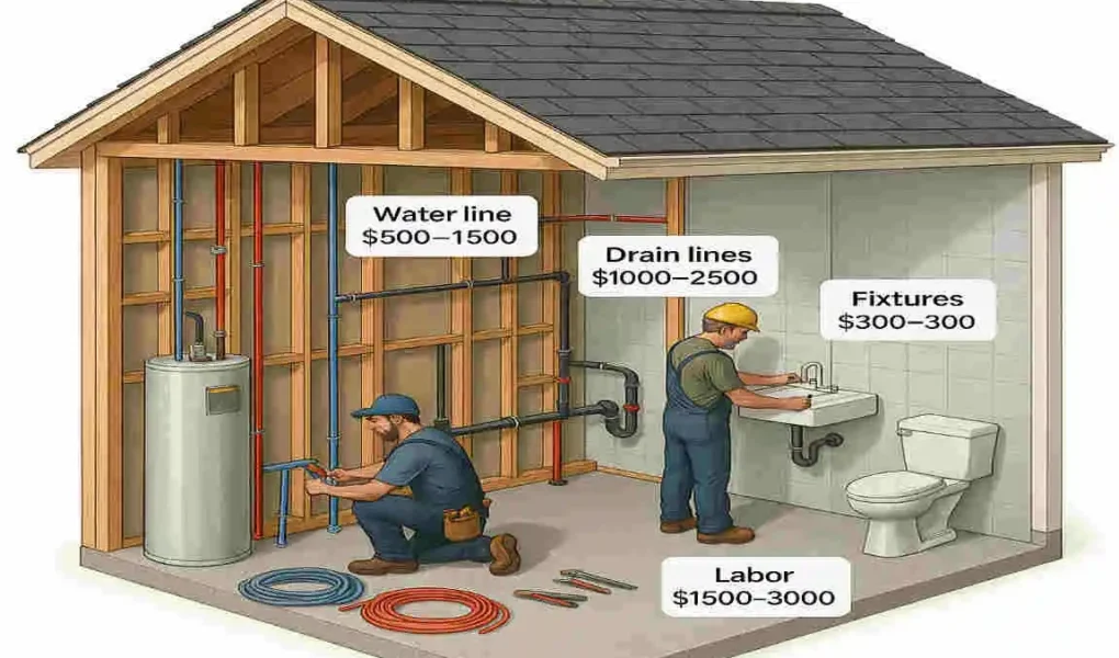 how much to add home plumbing to a garage