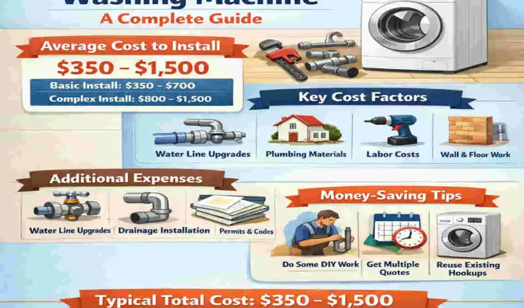 how much does it cost to install plumbing for a home washing machine