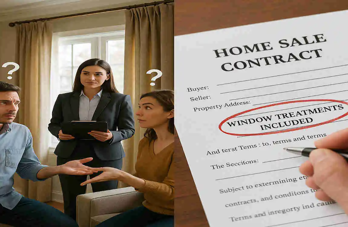 do curtains stay with the house