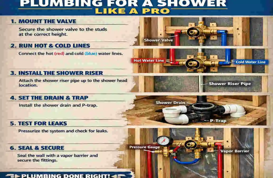 how to install house plumbing for shower