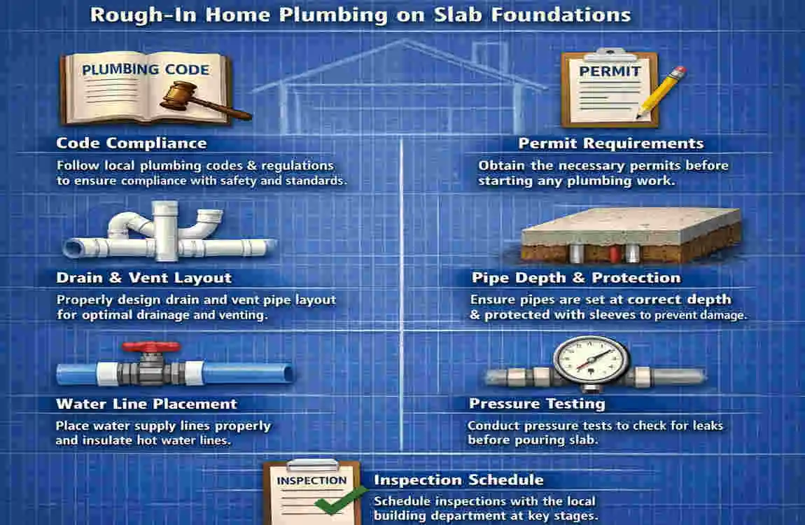 how to rough in home plumbing for slab