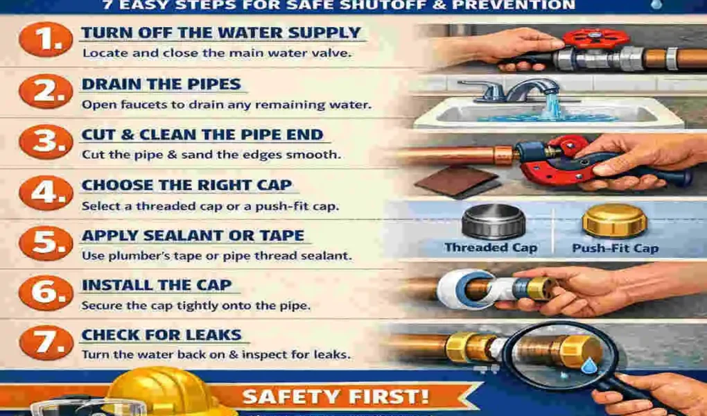 how to cap off house plumbing