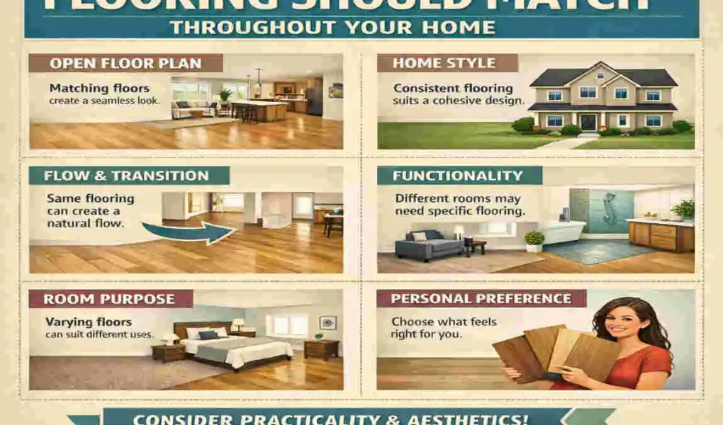 should flooring match throughout house