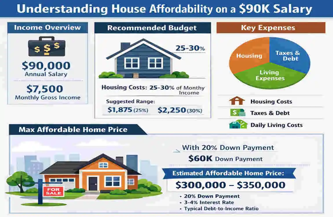 how much house can i afford 90k