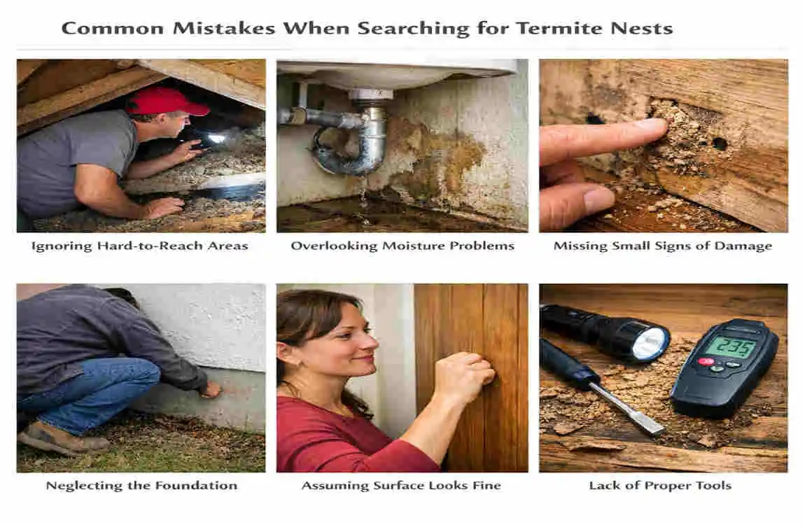 how to find termite nest in house