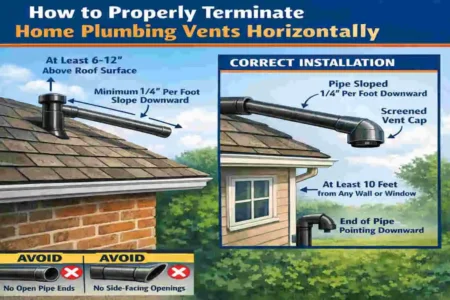 can home plumbing vents terminate horizontally