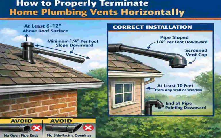 can home plumbing vents terminate horizontally