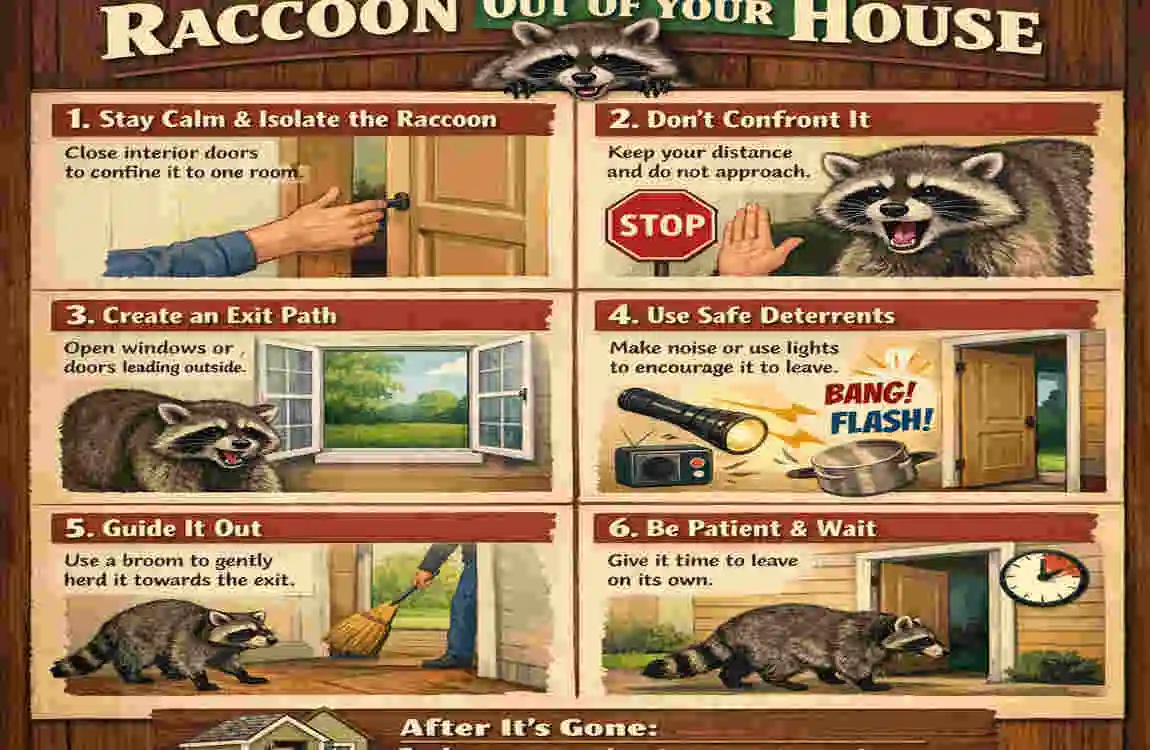 how to get raccoon out of house