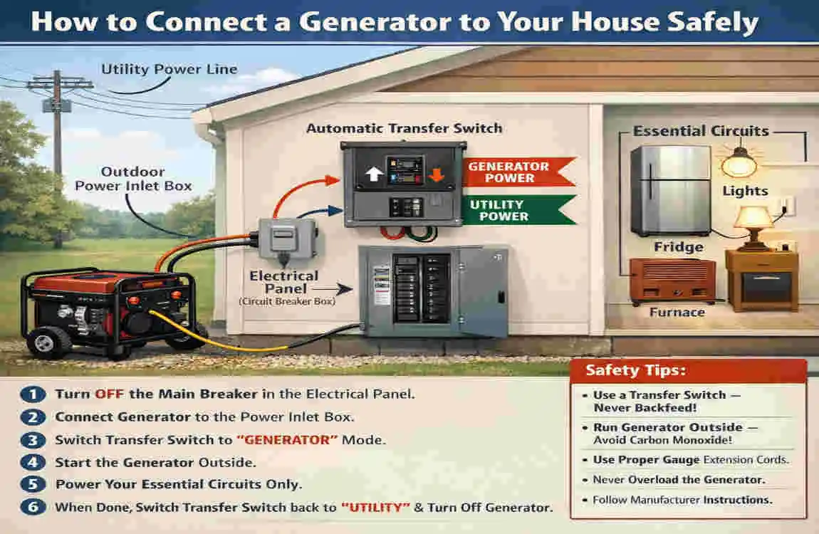 how to wire in a generator to your house
