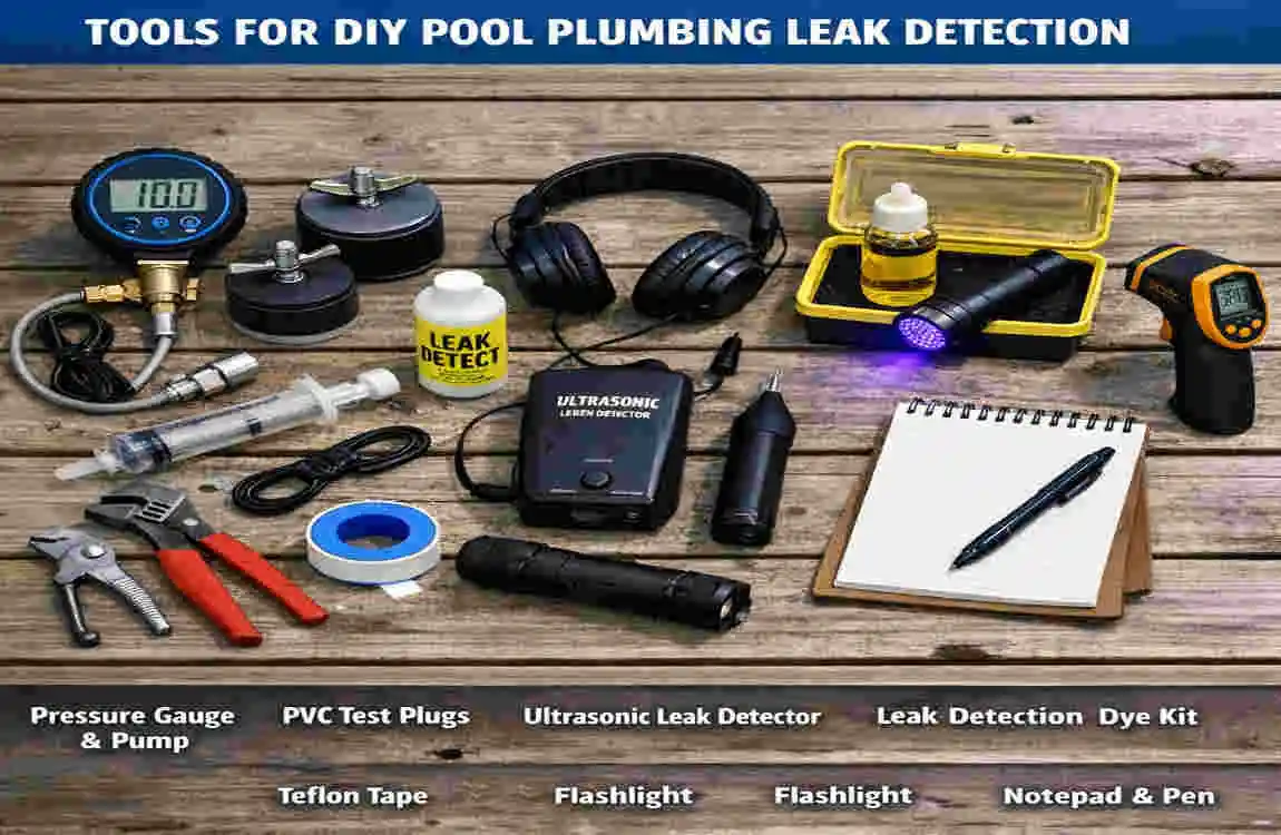 how to find leak in pool house plumbing