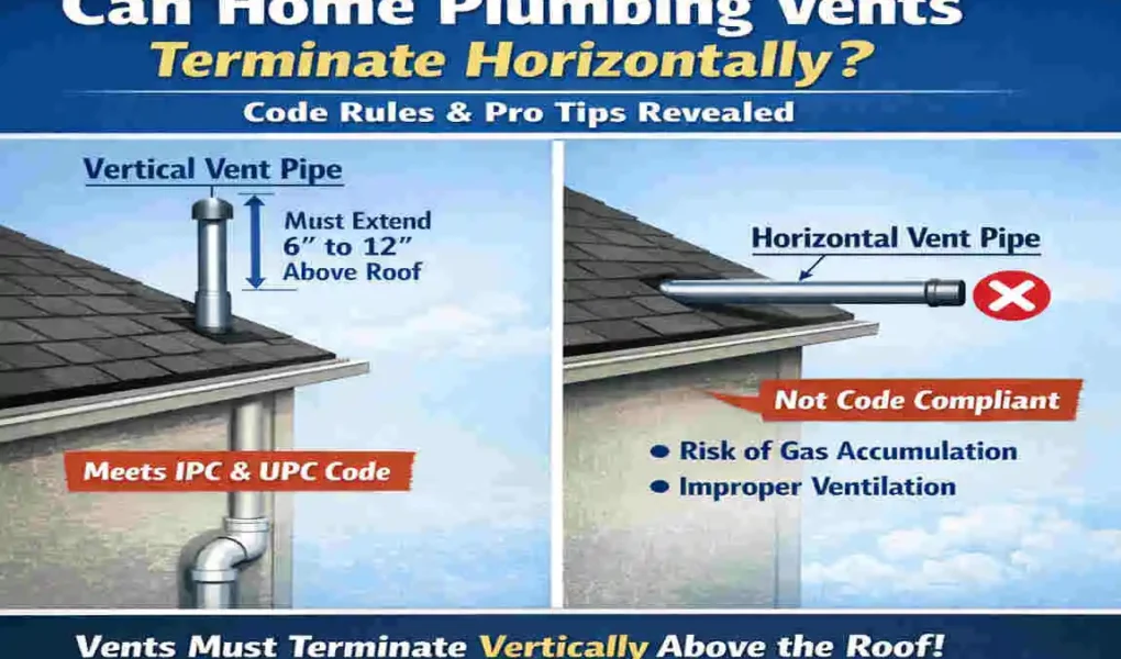 can home plumbing vents terminate horizontally