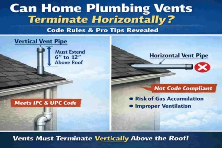 can home plumbing vents terminate horizontally