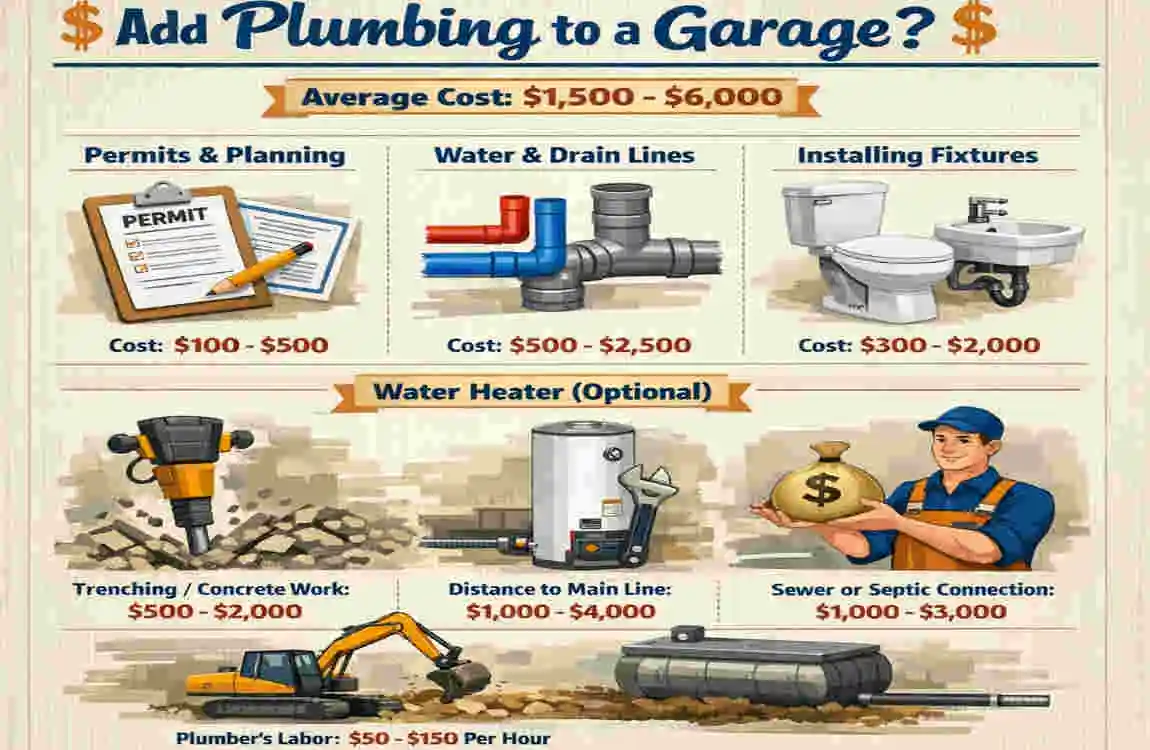 how much to add home plumbing to a garage
