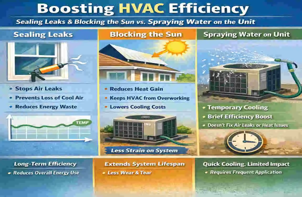 does spraying ac condenser with water help cool house
