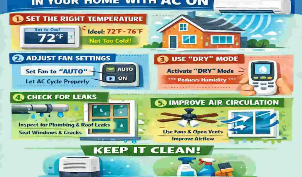 why does my house feel damp with ac on