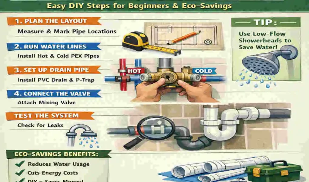 how to install house plumbing for shower