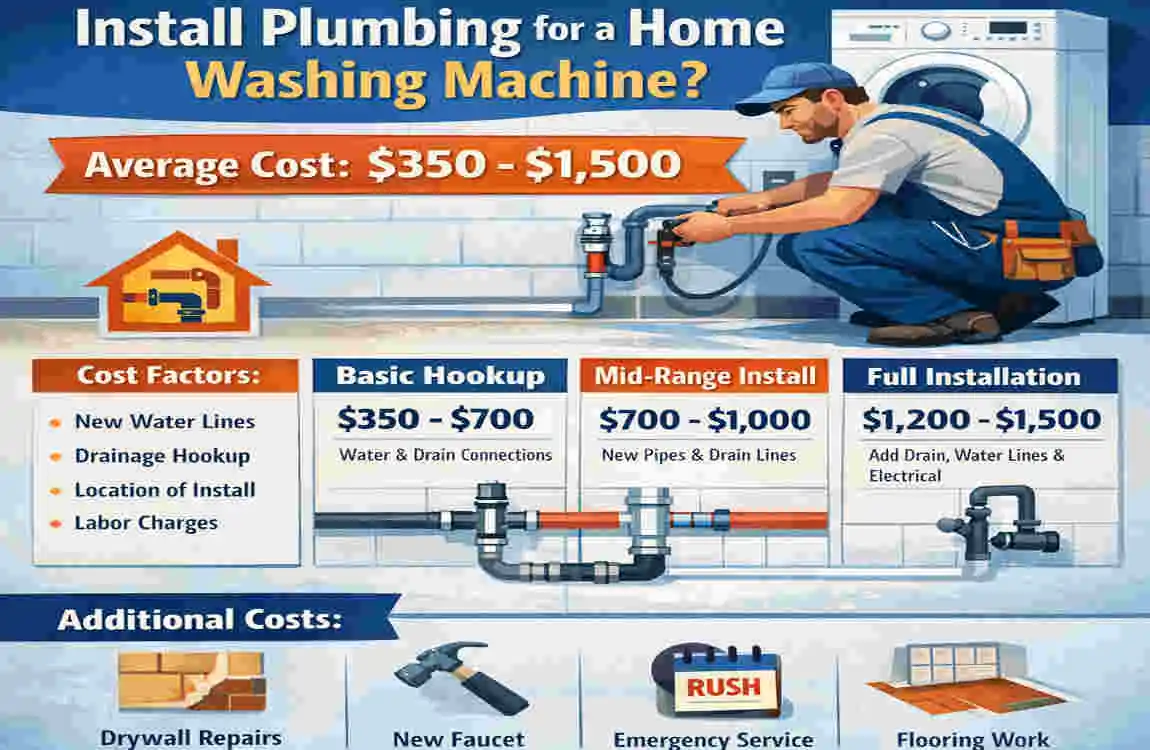 how much does it cost to install plumbing for a home washing machine